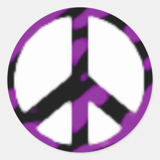 ゼブラ平和サイン ラウンドシール (正面)