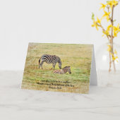 ゼブラ平和シーン聖書の聖句カード カード (黄色い花)