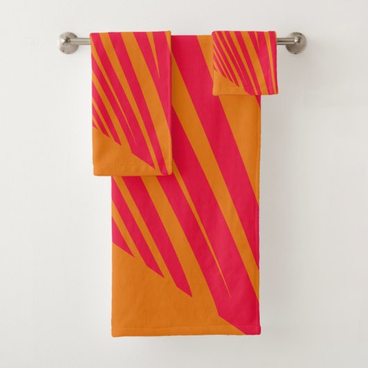 ゼブラ幾何学オレンジの機能 バスタオルセット (インサイチュ)
