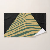 ゼブラ幾何学的シアン、ブラック&ベージュ バスタオルセット (ハンドタオル)