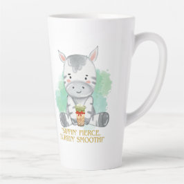 ゼブラ引用文漫画を飲むボバティー カフェラテマグ