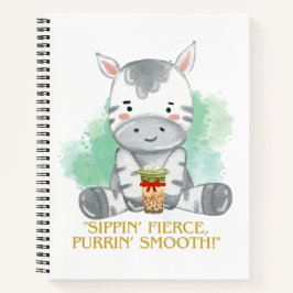 ゼブラ引用文漫画を飲むボバティー ノートブック