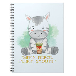 ゼブラ引用文漫画を飲むボバティー ノートブック