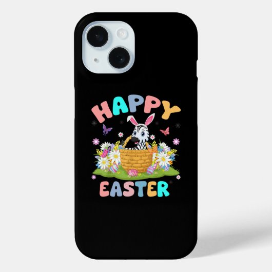 ゼブラ恋人ハッピーイースターバニーゼブライースターサンデー Case-Mate iPhoneケース (裏面)