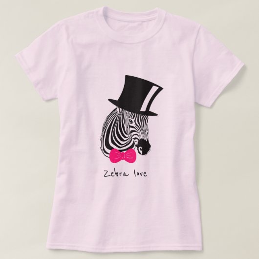 ゼブラ愛のスローガンHipster Zebra Tシャツ (デザイン正面)