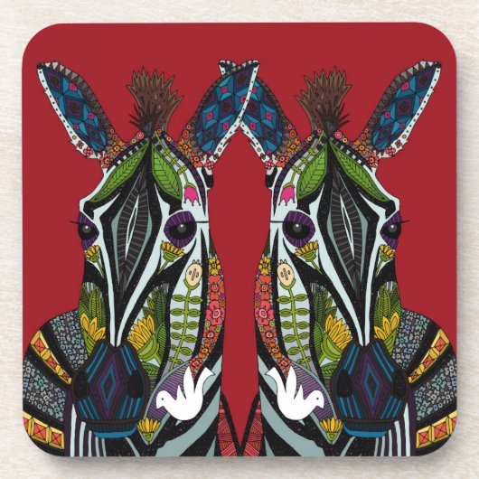 ゼブラ愛の赤 コースター (正面)