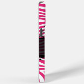 ゼブラ愛好家パターンピンクとブラック Case-Mate iPhoneケース (裏面 / 右)