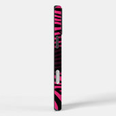 ゼブラ愛好家パターンピンクとブラック Case-Mate iPhoneケース (裏面 / 右)