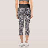ゼブラ抽象芸術B&Wシェルパブランケット カプリレギンス (裏面)
