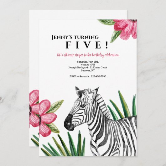 ゼブラ招待状 招待状 (正面/裏面)