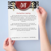 ゼブラ柄のフライヤー ケータリング用品 赤 チラシ (手)