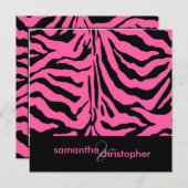 ゼブラ柄の結婚式招待状 招待状 (正面/裏面)