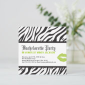 ゼブラ柄パーティー招待状 招待状 (スタンド正面)