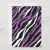 ゼブラ柄ベビーシャワー招待状 - パープル 招待状 (裏面)