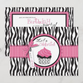 ゼブラ柄＆カップケーキの誕生日 (正面/裏面)