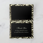 ゼブラ柄 ゴールド&ブラック おしゃれ ビジネス サンクスカード サンキューカード (内部)