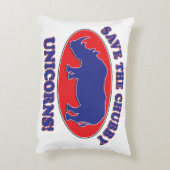 ゼブラ模様サイケデリックのサイ アクセントクッション (裏面(縦))