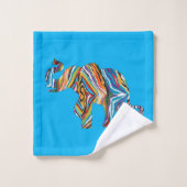 ゼブラ模様サイケデリックの象 バスタオルセット (ウォッシュタオル)