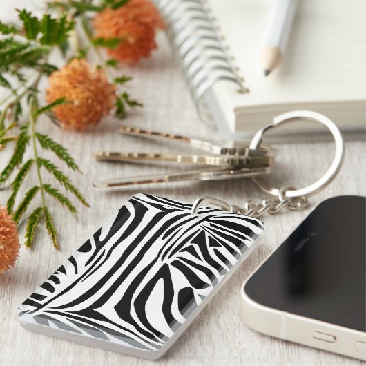 ゼブラ模様 キーホルダー (正面右)
