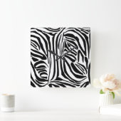 ゼブラ模様 スクエア壁時計 (ホーム)