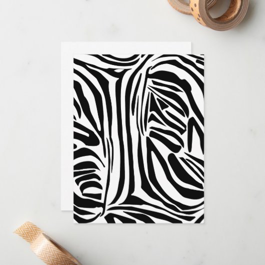 ゼブラ模様 ノートカード (正面/裏面インサイチュ)