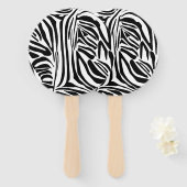 ゼブラ模様 ハンドファン (正面&裏面)