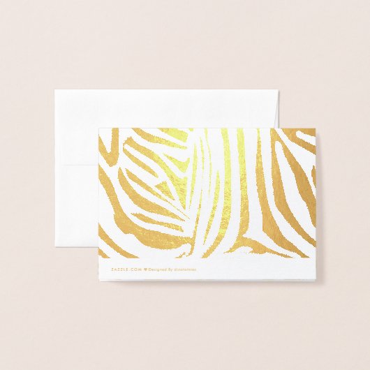 ゼブラ模様 箔カード (裏面封筒付き)