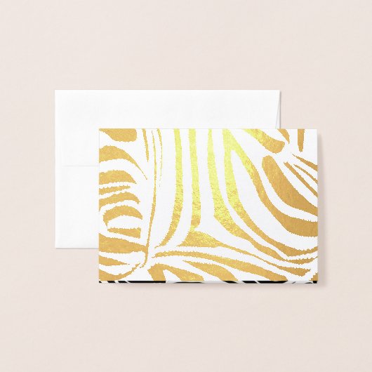 ゼブラ模様 箔カード (封筒付き正面)
