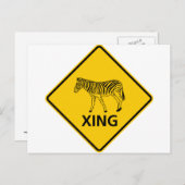 ゼブラ横断高速道路の標識 ポストカード (正面/裏面)