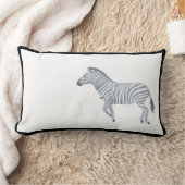 ゼブラ水彩黒枠枕 ランバークッション (ブランケット)