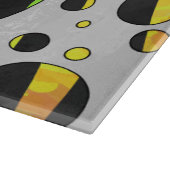 ゼブラ水玉模様ブラックアンドレインボープリント カッティングボード (角)