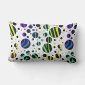 ゼブラ水玉模様ブラックアンドレインボープリント ランバークッション (裏面)