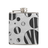 ゼブラ水玉模様ブラック&ライトグレー フラスク (正面)