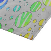 ゼブラ水玉模様レインボーアンドホワイトプリント カッティングボード (角)