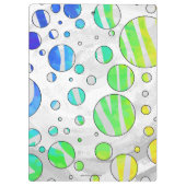 ゼブラ水玉模様レインボーアンドホワイトプリント クリップボード (裏面)