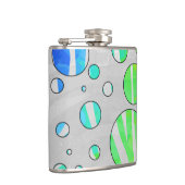 ゼブラ水玉模様レインボーアンドホワイトプリント フラスク (右)