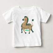 ゼブラ用の動物アルファベットZ ベビーTシャツ (正面)