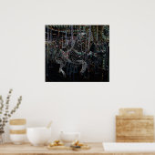 ゼブラ白熱［赤熱］光を放つー ポスター (キッチン)