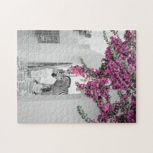 ゼブラ白黒コートヤードアート ジグソーパズル (横)