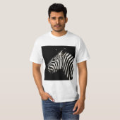 ゼブラ白黒ストライプ動物 Tシャツ (正面フル)
