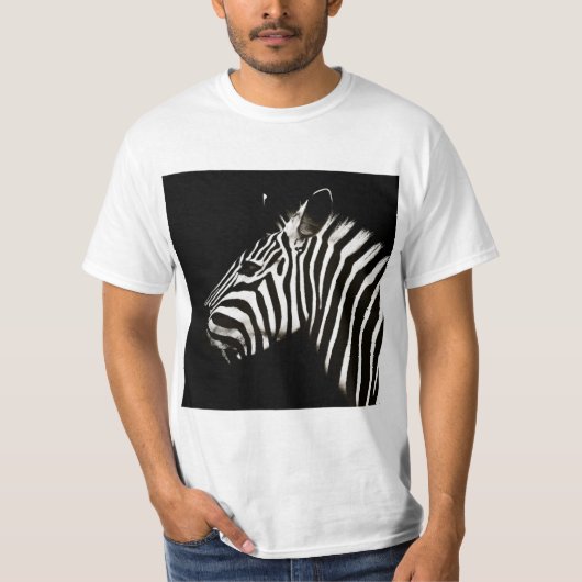 ゼブラ白黒ストライプ動物 Tシャツ (正面)