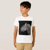 ゼブラ白黒ストライプ動物 Tシャツ (正面フル)