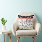 ゼブラ皮白黒タイガーレザーストライプピンク クッション (椅子)