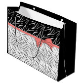 ゼブラ皮白黒タイガーレザーストライプピンク ラージペーパーバッグ (正面アングル)