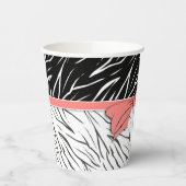ゼブラ皮白黒タイガーレザーストライプピンク 紙コップ (左)