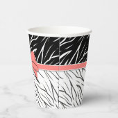 ゼブラ皮白黒タイガーレザーストライプピンク 紙コップ (右)