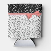 ゼブラ皮白黒タイガーレザーストライプピンク 缶クーラー (正面)