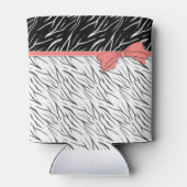 ゼブラ皮白黒タイガーレザーストライプピンク 缶クーラー (裏面)