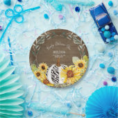 ゼブラ素朴ホワイトカボチャひまわり赤ちゃんシャワー ペーパープレート (パーティー)