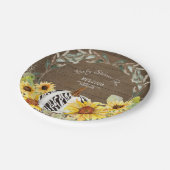 ゼブラ素朴ホワイトカボチャひまわり赤ちゃんシャワー ペーパープレート (アングル)